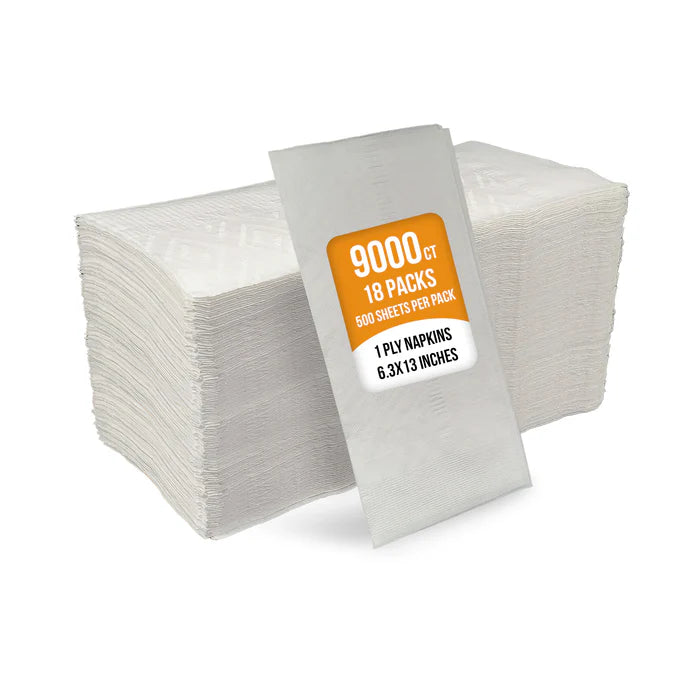 1 Ply Junior Dispenser Napkins 1/6 Fold - White