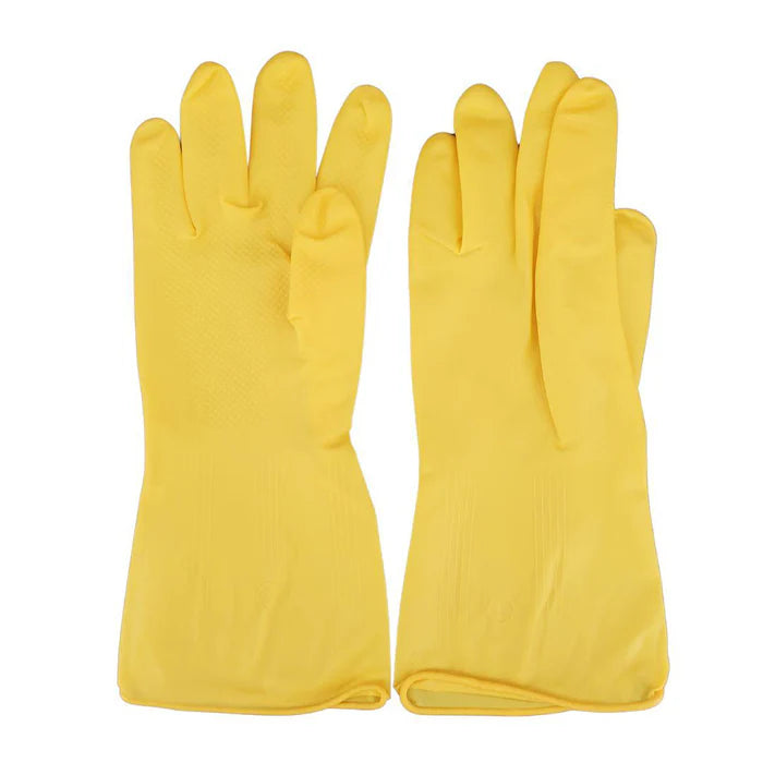 Yellow Latex Dishwashing Gloves - Large