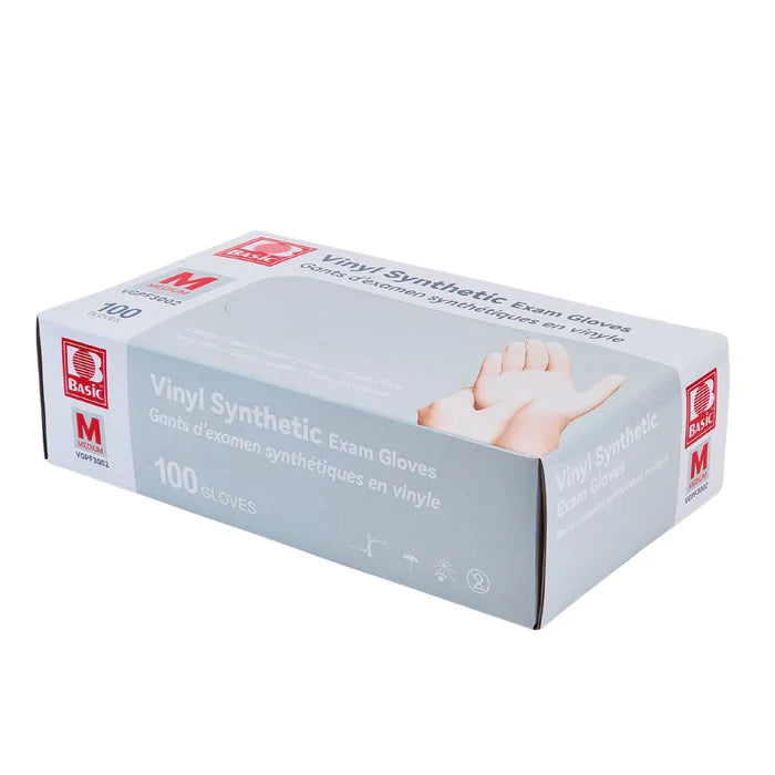 Vinyl Gloves Exam - Clear - Medium - Powder Free