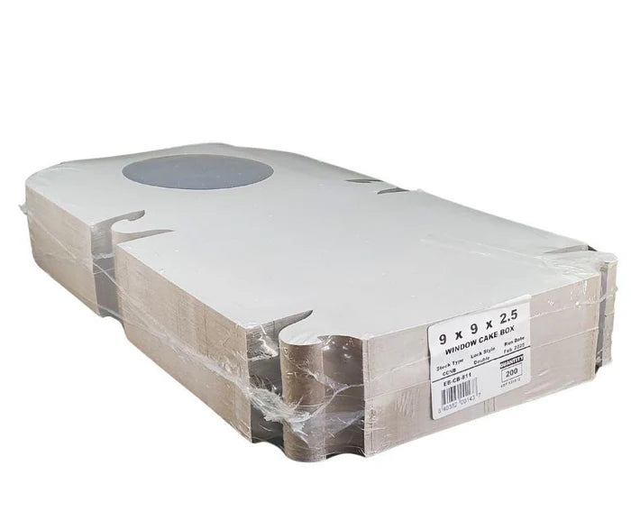 White Cake Box 9x9x2.5 Pie Box