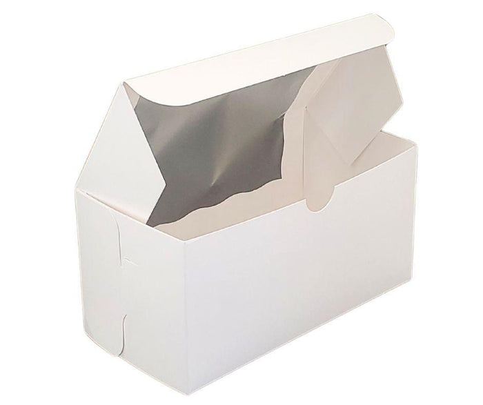 Cup Cake Box with Window - White - 8 x 4 x 4 - Double / 2 Cupcake
