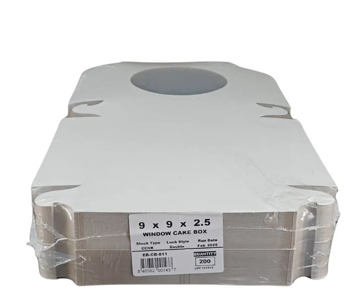 White Cake Box 9x9x2.5 Pie Box