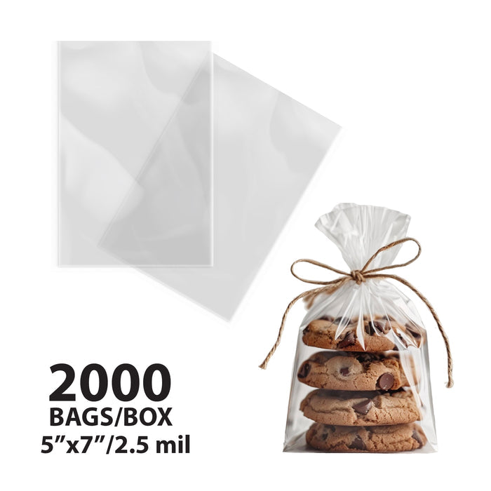 5x7 Plastic Bags P.P.U. Shiny 2.5 mil