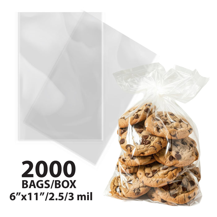 6x11 Plastic Bags P.P.U. Shiny 2.5 mil