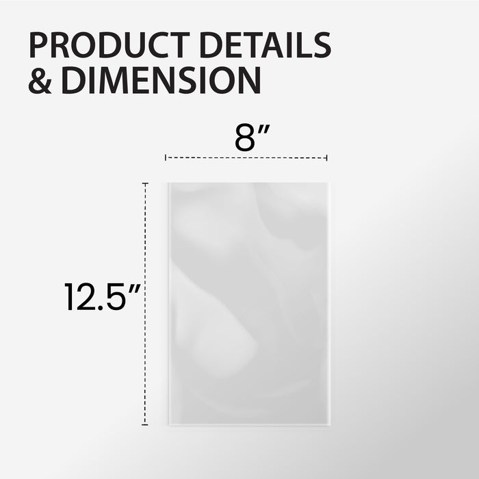8x12.5 Plastic Bags P.P.U. Shiny 3 mil