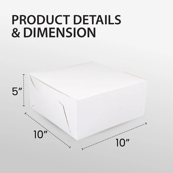 White Cake Box 10x10x5