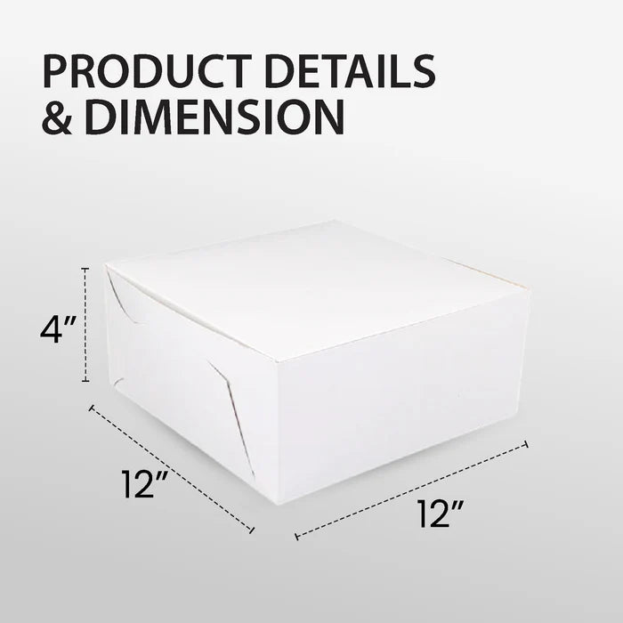 White Cake Box 12x12x4