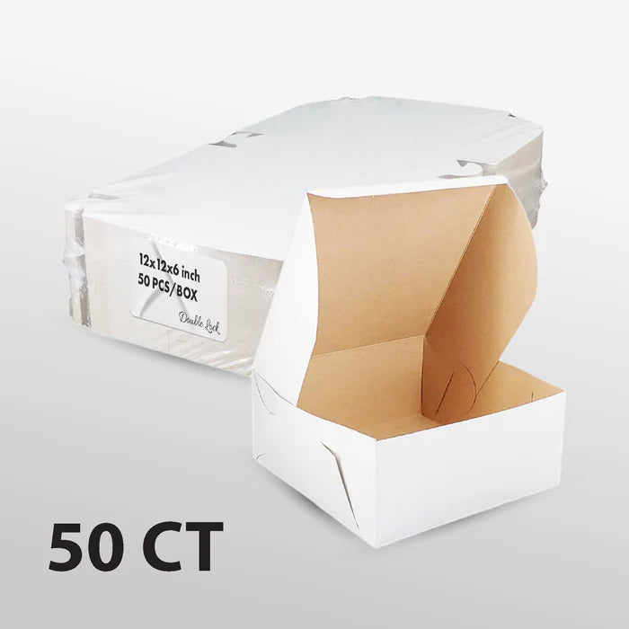 White Cake Box 12x12x6