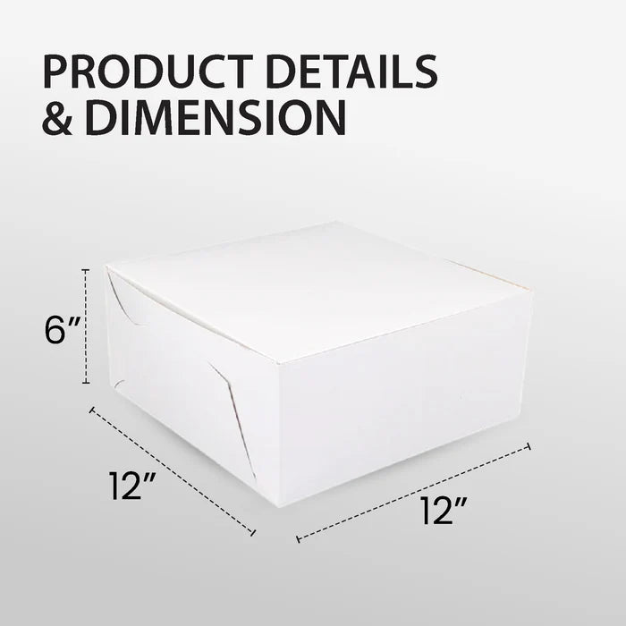 White Cake Box 12x12x6