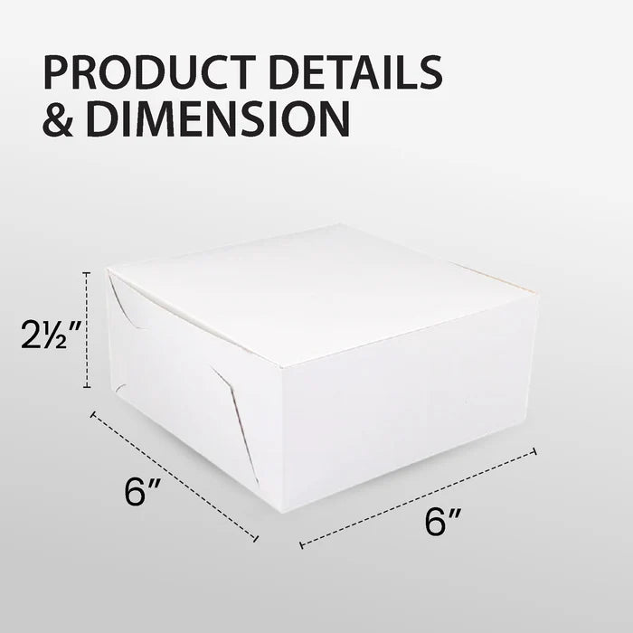 White Cake Box 6x6x2.5