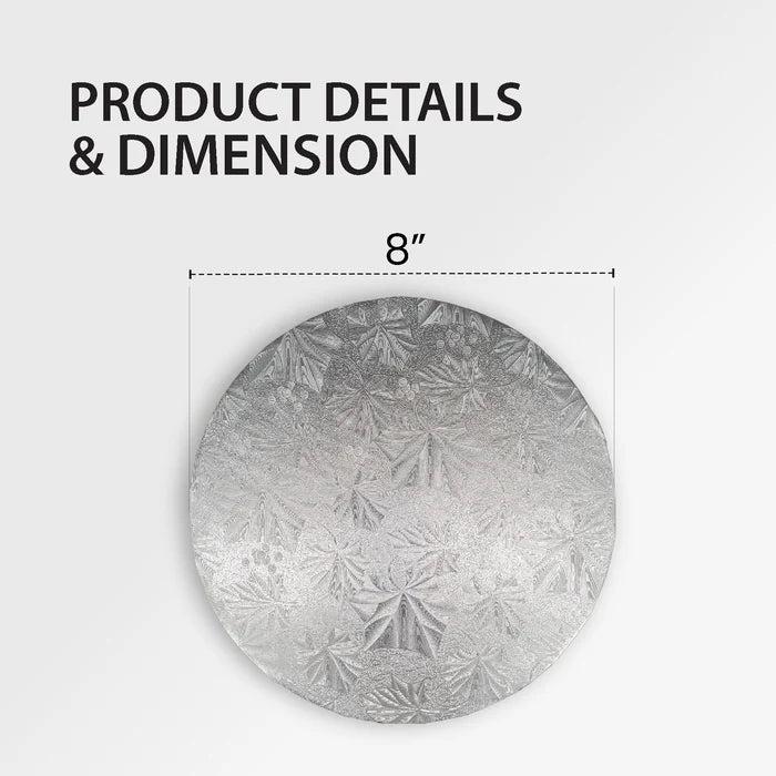Cake Board - Round - Silver - 8x1/4