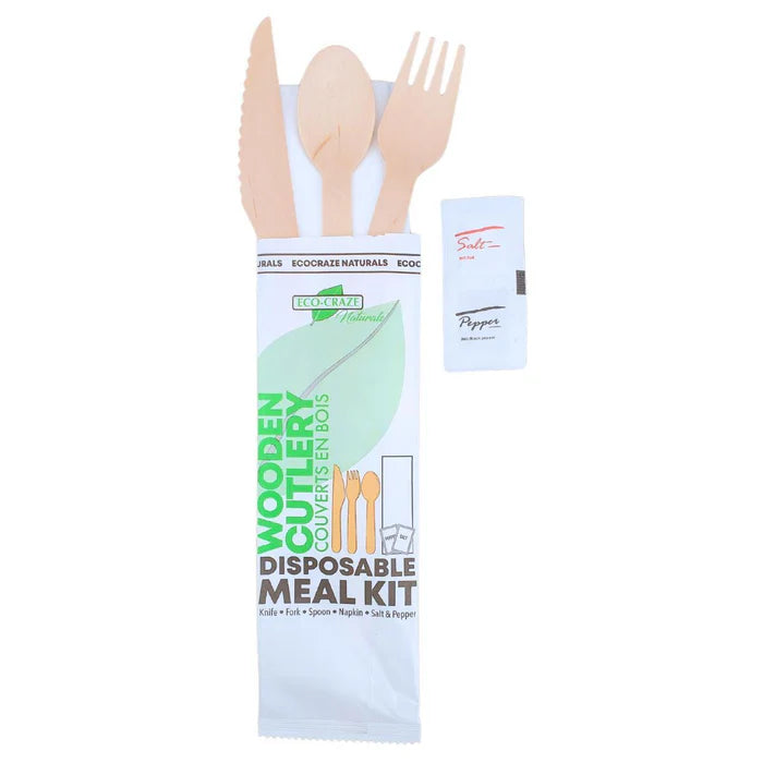 Eco-Craze Wrapped Wooden Cutlery Kit