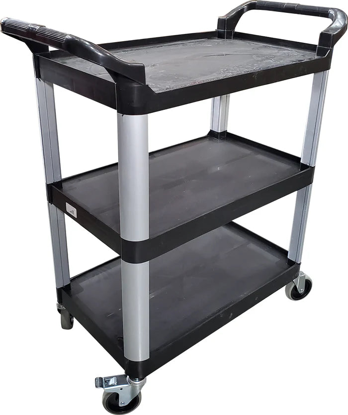 Small (84*43*95 cm ) 3 Shelf Trolley, Black/Grey