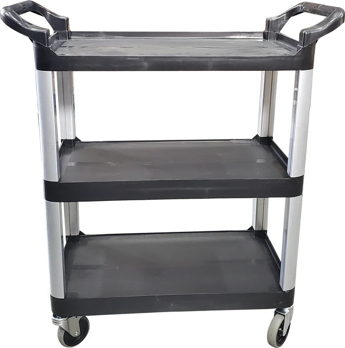 Small (84*43*95 cm ) 3 Shelf Trolley, Black/Grey