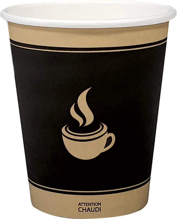 8oz Hot Paper Cups - Ebony Print - H8TE