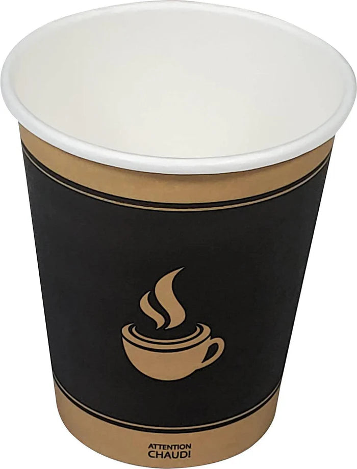 8oz Hot Paper Cups - Ebony Print - H8TE