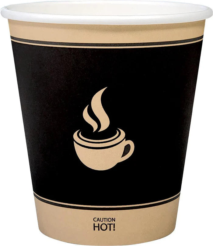 10oz Hot Paper Cups - Ebony Print - H10SE