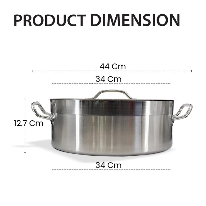 Pro-Kitchen - 32x12cm (9L) Brazing Pot & Lid - SS