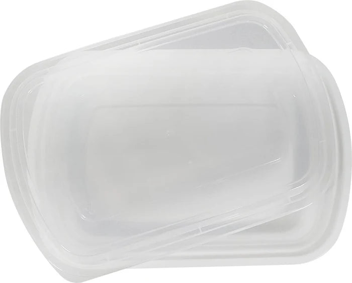 Heavy 24oz Rectangular Combo Container - White