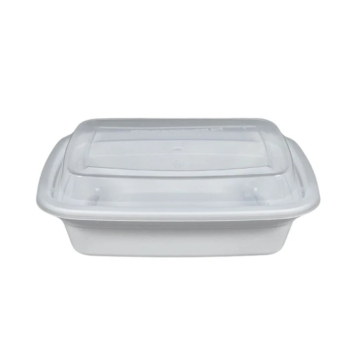 12oz Rectangle Plastic Container - White